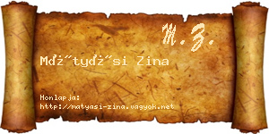 Mátyási Zina névjegykártya